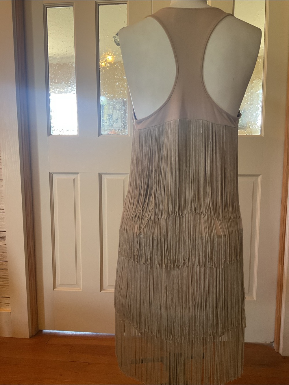 Tan Fringe Racerback Dress - Picture 3 of 4